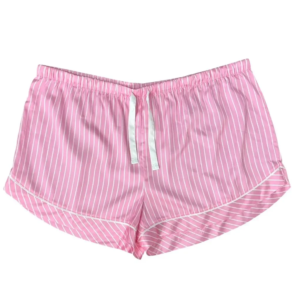 Stars Above Pink White Pinstripe Satin PJ Pajama Shorts Top Set size XXL NEW Tag - Picture 14 of 14